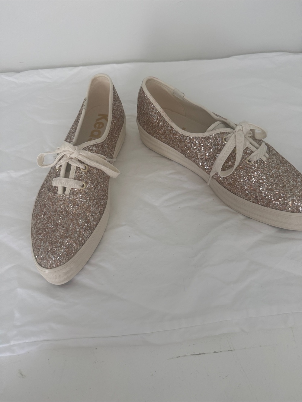 Keds Women's Glitter Lace-Up Sneakers - Rose Gold Glitter